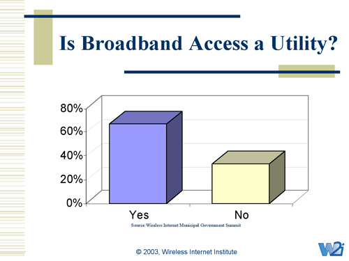 FIGURE: Shows that broadband wireless infrastructure is largely considered a utility.